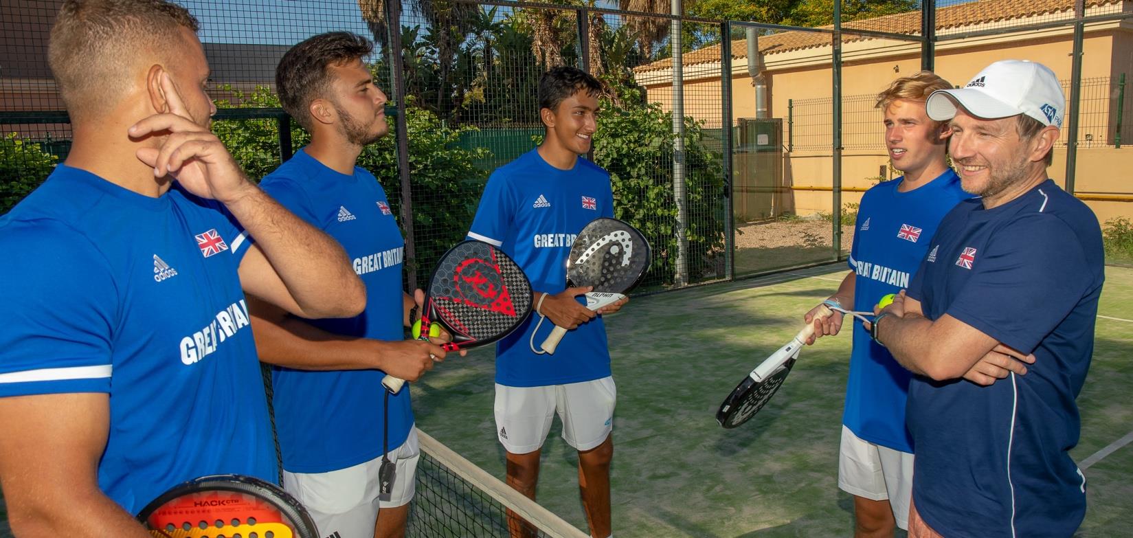 GB padel squad on court