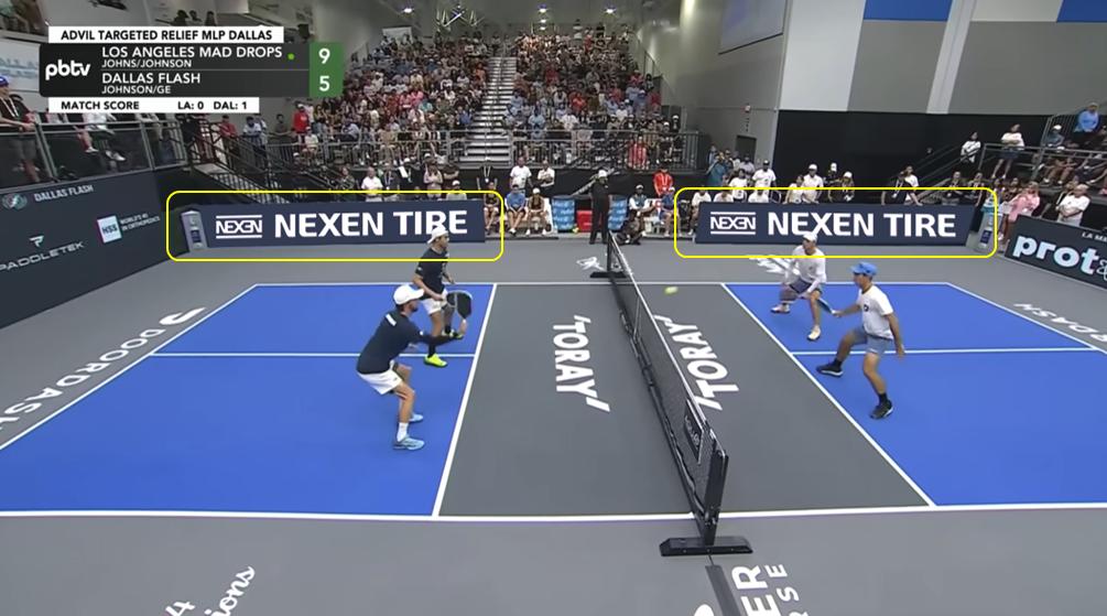 Pickleball TV-visible signage